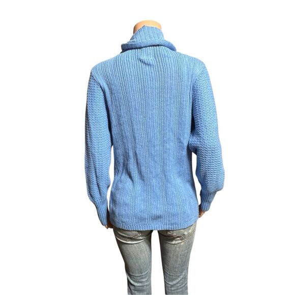 Pulp light blue shawl collar cardigan ribbed texture open front sweater M - Picture 3 of 7